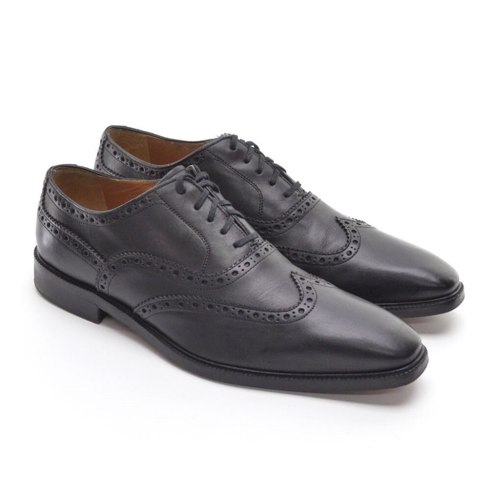 Men Wall+Water Black Brogue Wingtip Oxfords 10.5 M